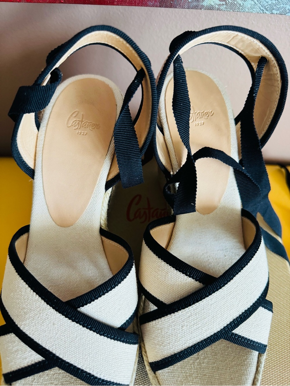 Castaner Hiedra Two-Tone Canvas Espadrille Wedge Sandals in Beige&Black/ 8/NWT - Picture 16 of 16